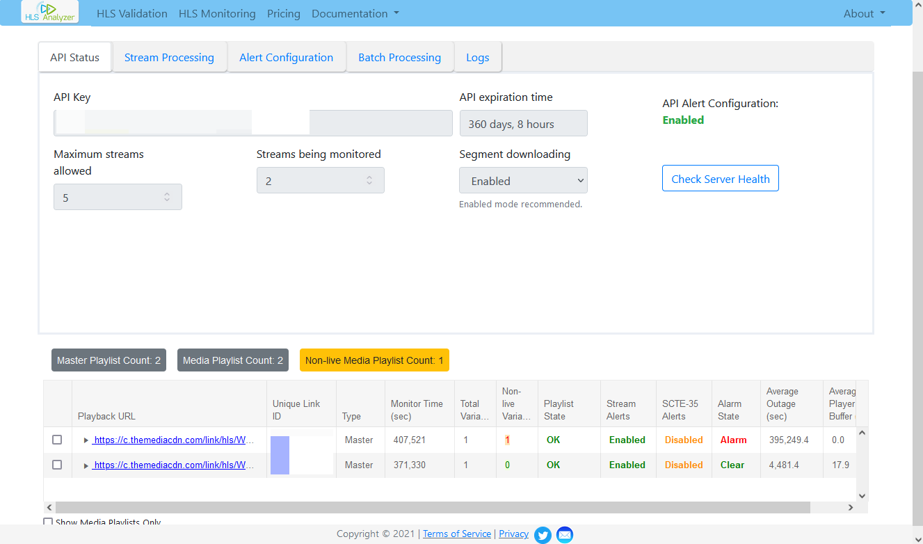 HLSAnalyzer Dashboard